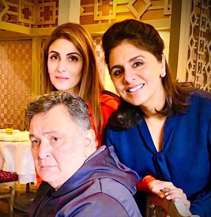Rishi Kapoor, Neetu Kapoor and Riddhima Kapoor Sahni