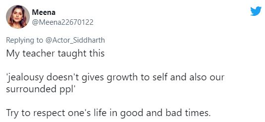 Siddharth cryptic post ex-girlfriend samantha