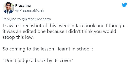 Siddharth cryptic post ex-girlfriend samantha