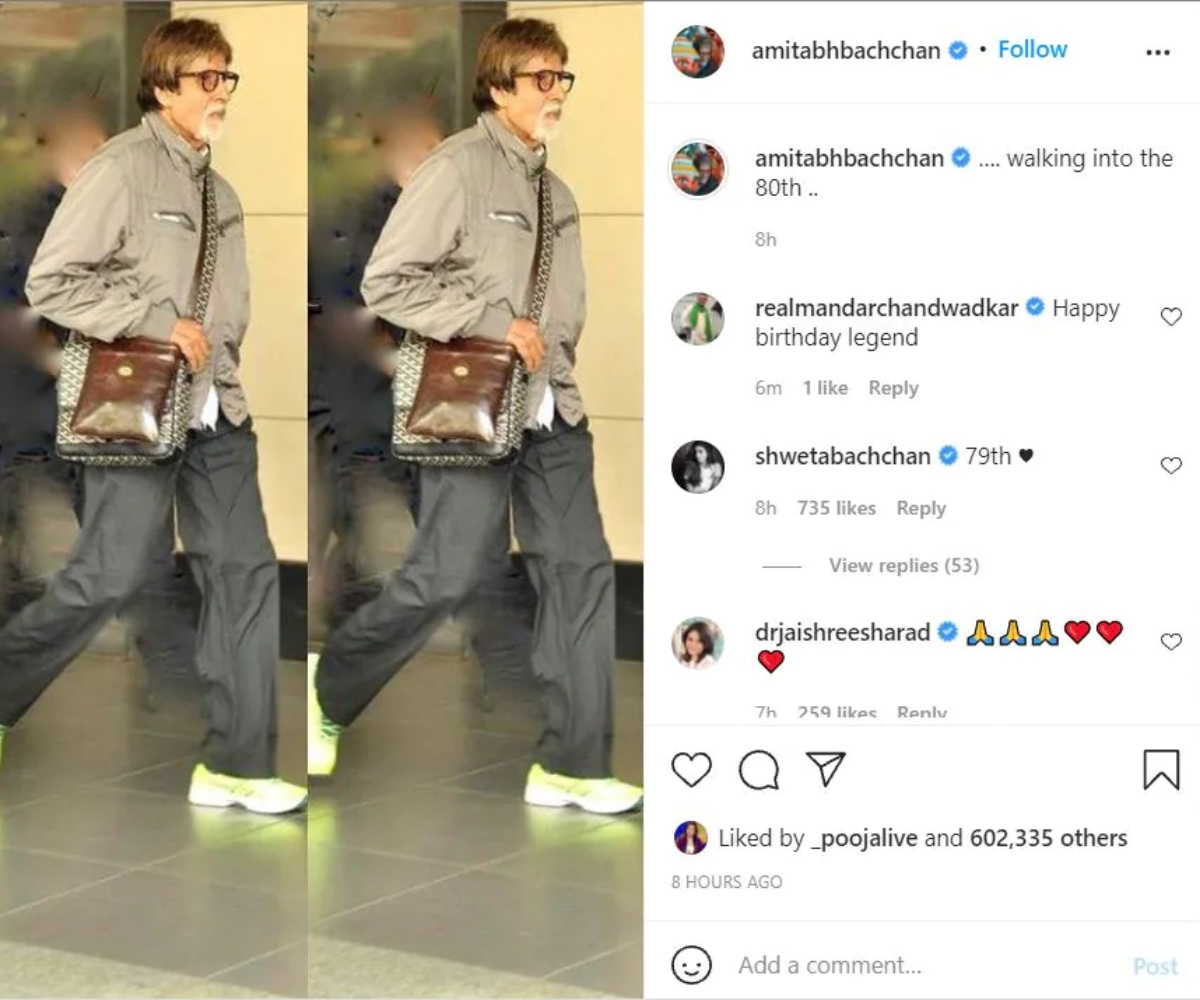 Big B's birthday post