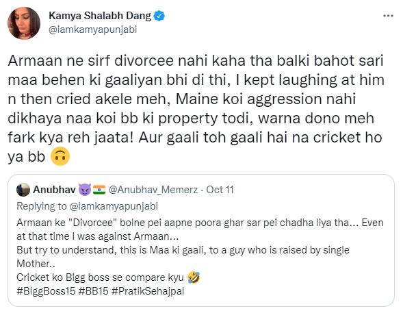 Kamya panjabi slams troll