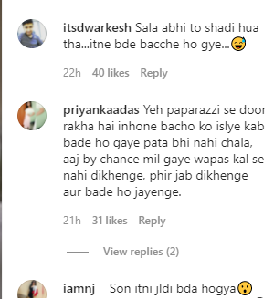 comments on Shahid's kids