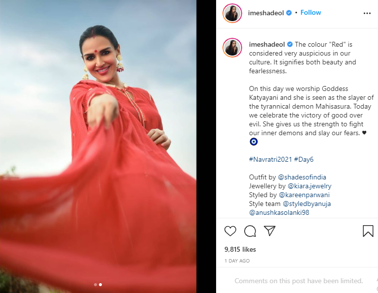 esha deol navratri talk