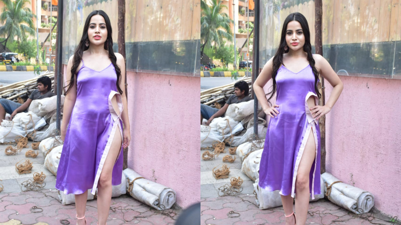 urfi javed bold high-slit dress