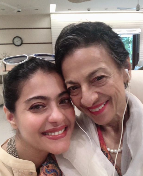 Kajol with her mother