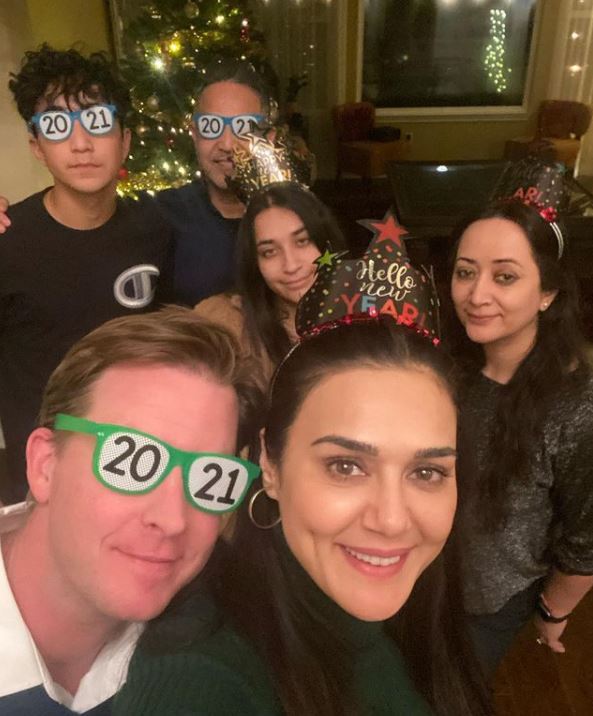Preity Zinta with her family