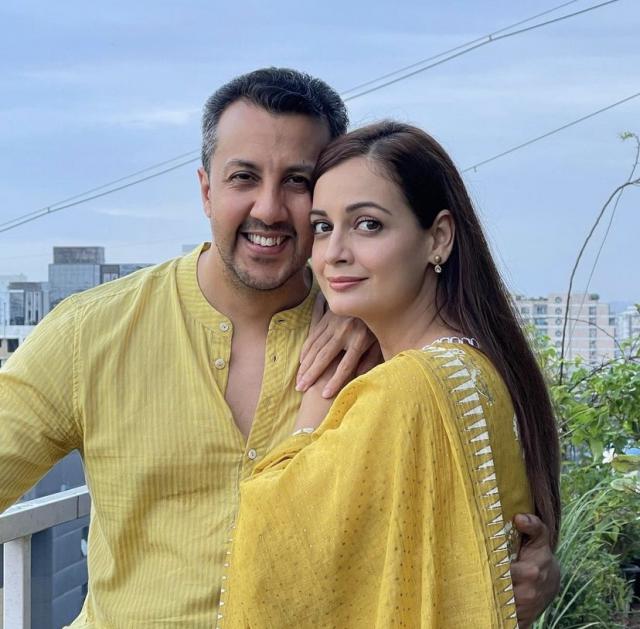 dia mirza with her husband