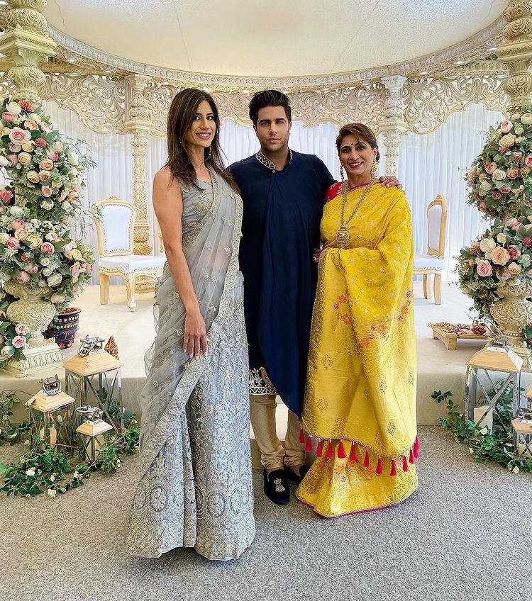 Rajiv with his mother and sister