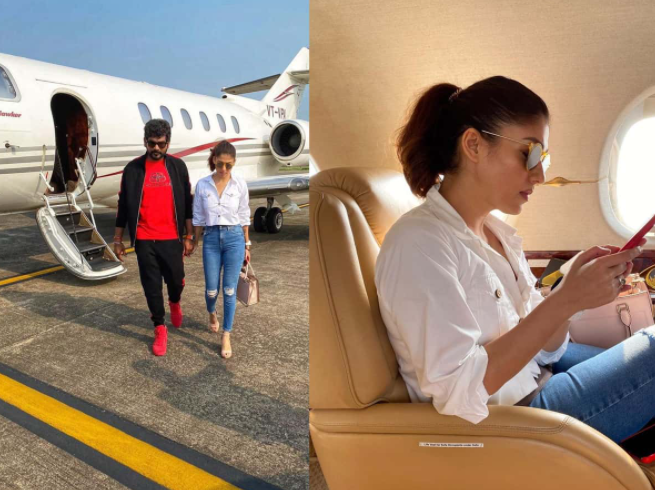 nayanthara private jet vignesh shivan