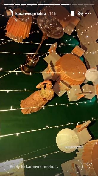 Karan Veer Mehra Fiancee Nidhi Seth Pictures Sangeet Haldi Mehendi Ceremony