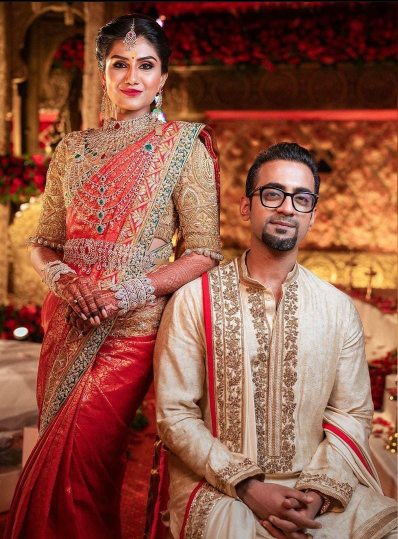 South Indian Bride Oomphed Her Wedding Look In A Kanjivaram Saree From Manish Malhotra S Closet