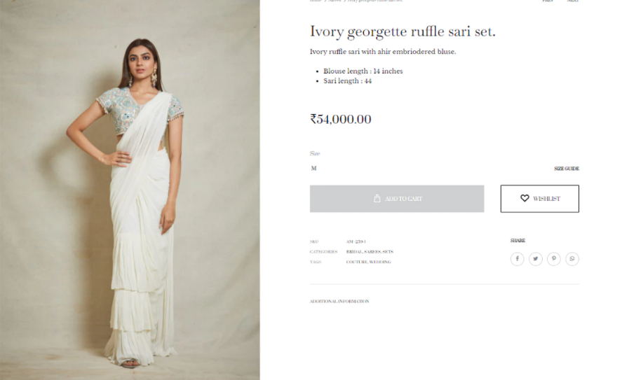 Katrina kaif white pristine saree price