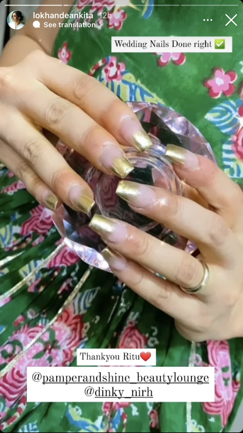 Ankita Lokhande Wedding Nails