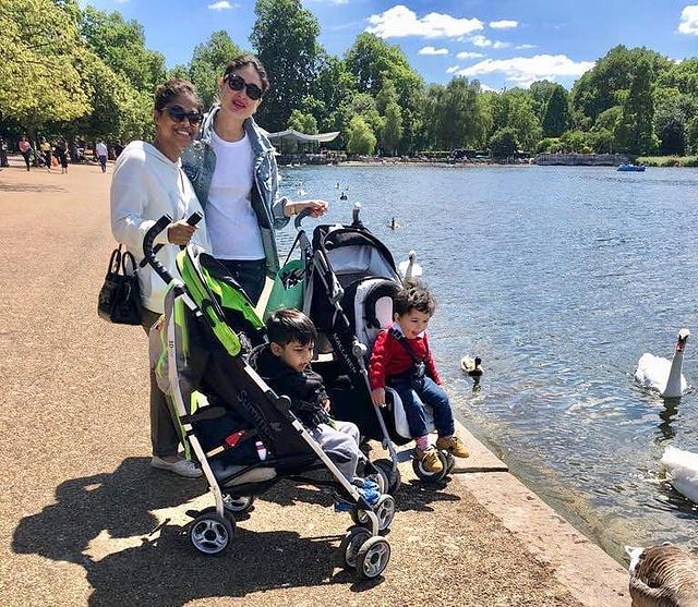 Kareena Kapoor Khan, Reenaa Pillai Gupta, Taimur Ali Khan and Ranvir Gupta