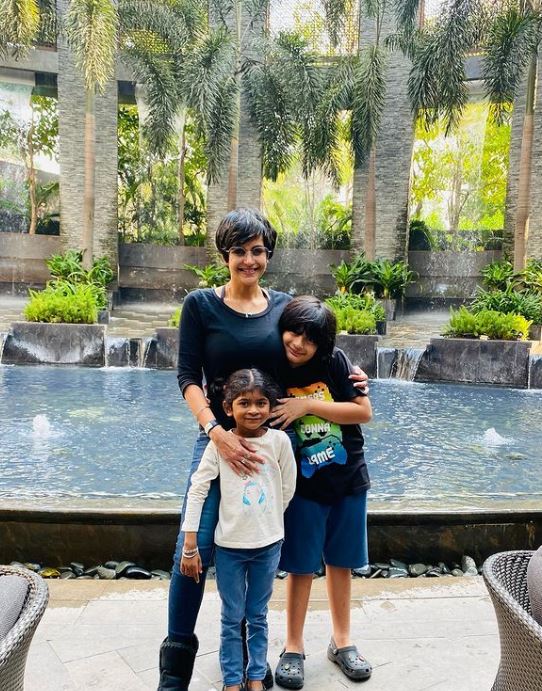 Mandira Bedi with her kids