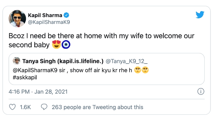 Kapil Sharma and Ginni Chatrath