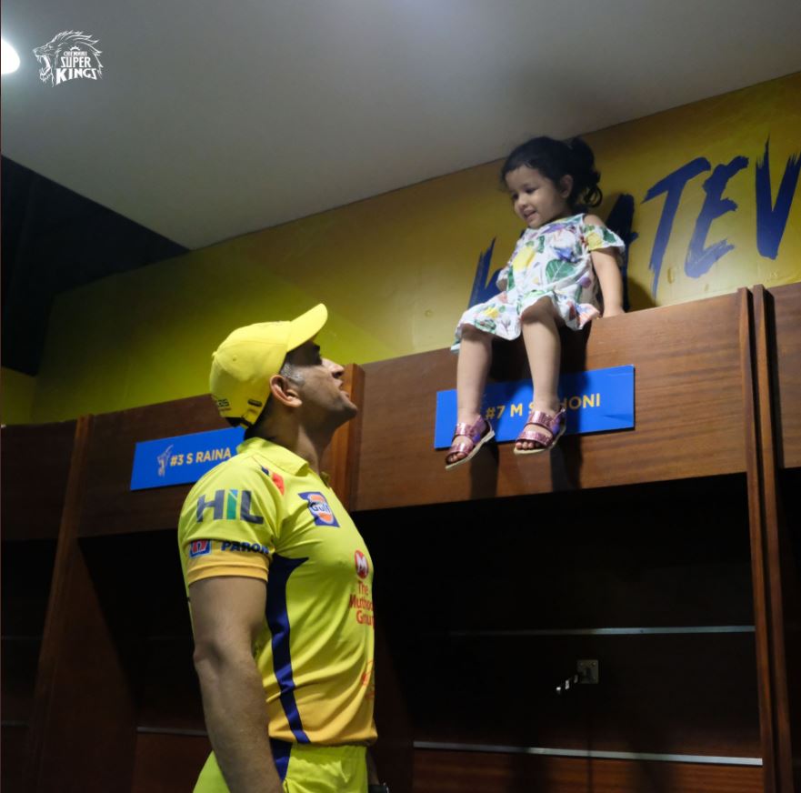 MS Dhoni with Ziva