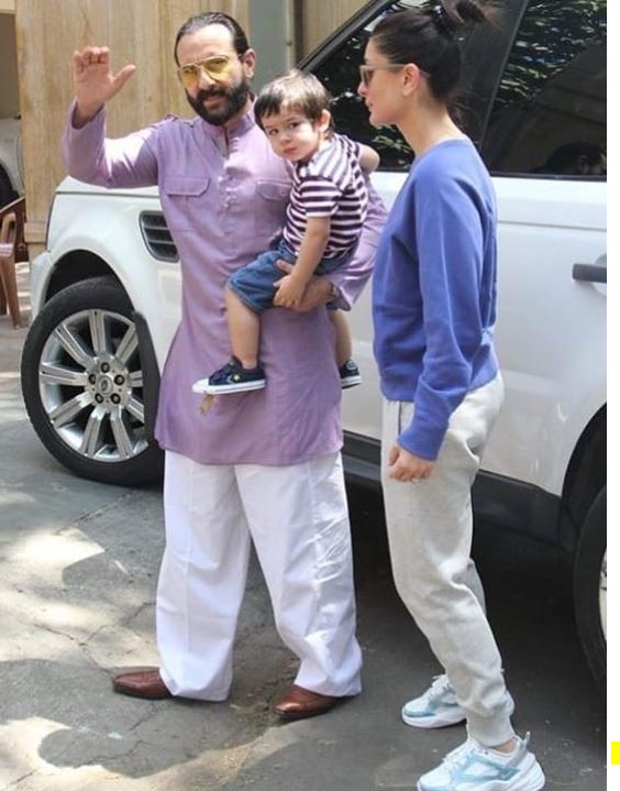 Saif with Kareena and Taimur