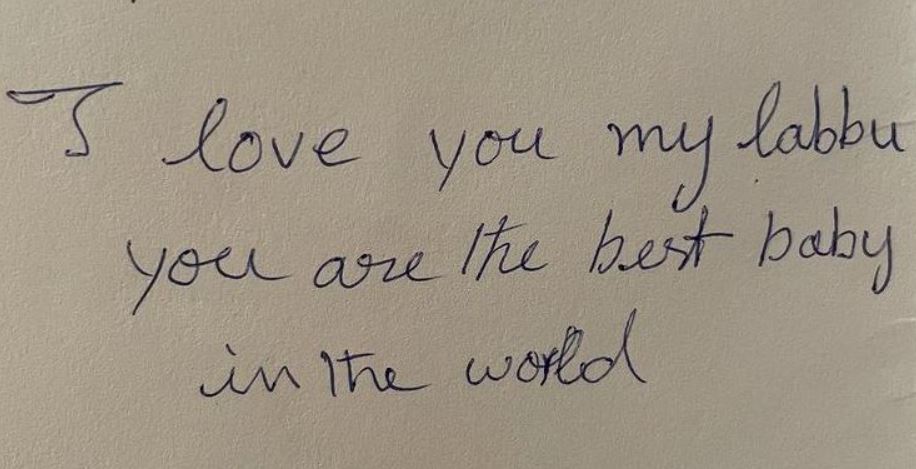 Sridevi ji's note for Janhvi