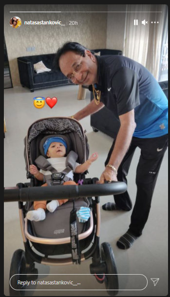 Hardik Pandya And Natasa Stankovic Son With His Dadu