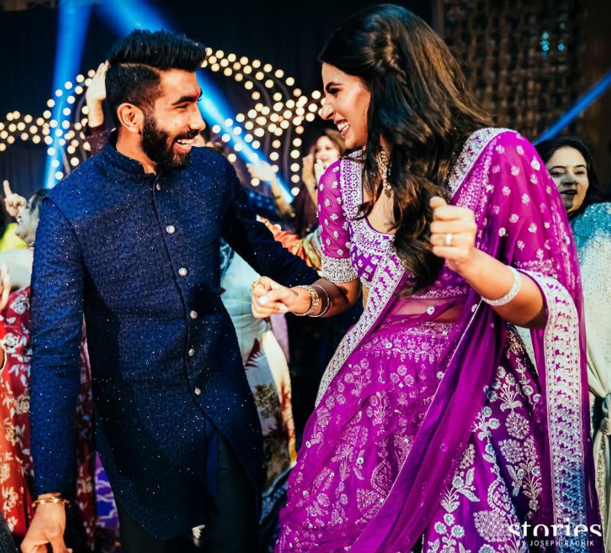 Jasprit Bumrah and Sanjana Ganesan