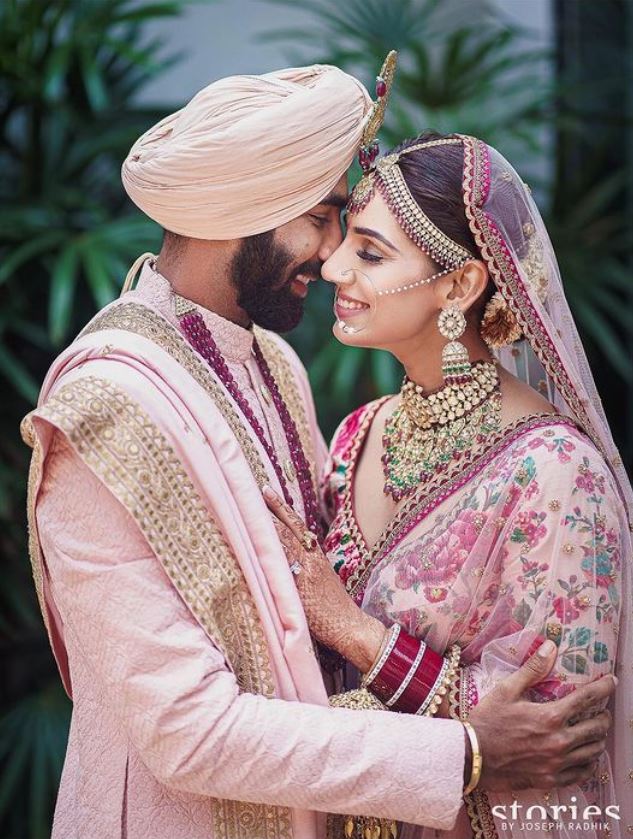 Jasprit Bumrah and Sanjana Ganesan