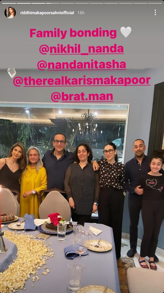 Jaya Bachchan, Nikhil Nanda, Nitasha Nanda, Riddhima Kapoor Sahni and Karisma Kapoor