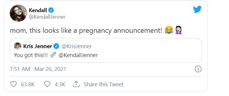 Kendall Jenner tweet