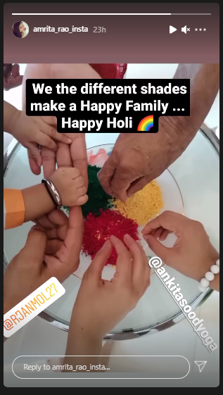 Amrita Rao's Son's First Holi