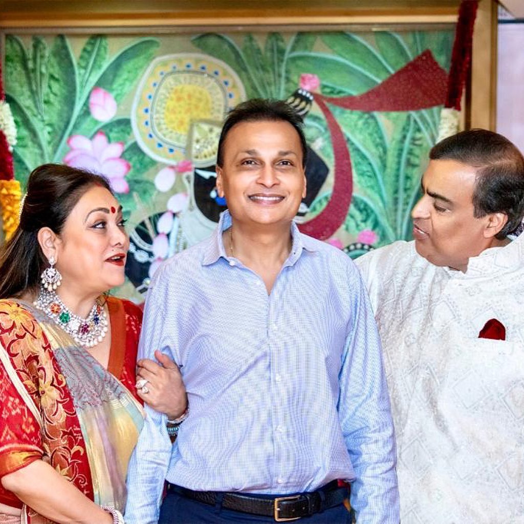 Mukesh Ambani, Anil Ambani and Tina Ambani