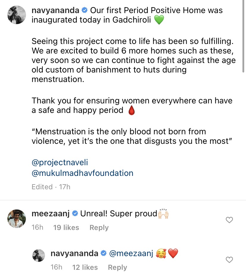 Navya Naveli Nanda Period Positive Initiative