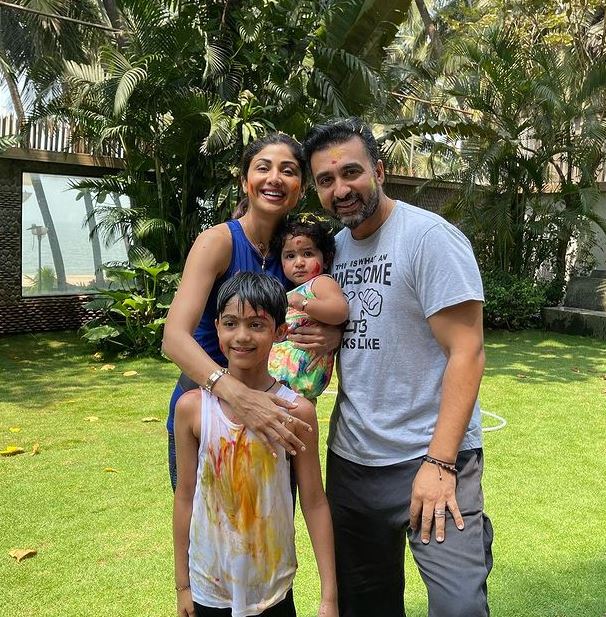 Shilpa Shetty Kundra with her kids