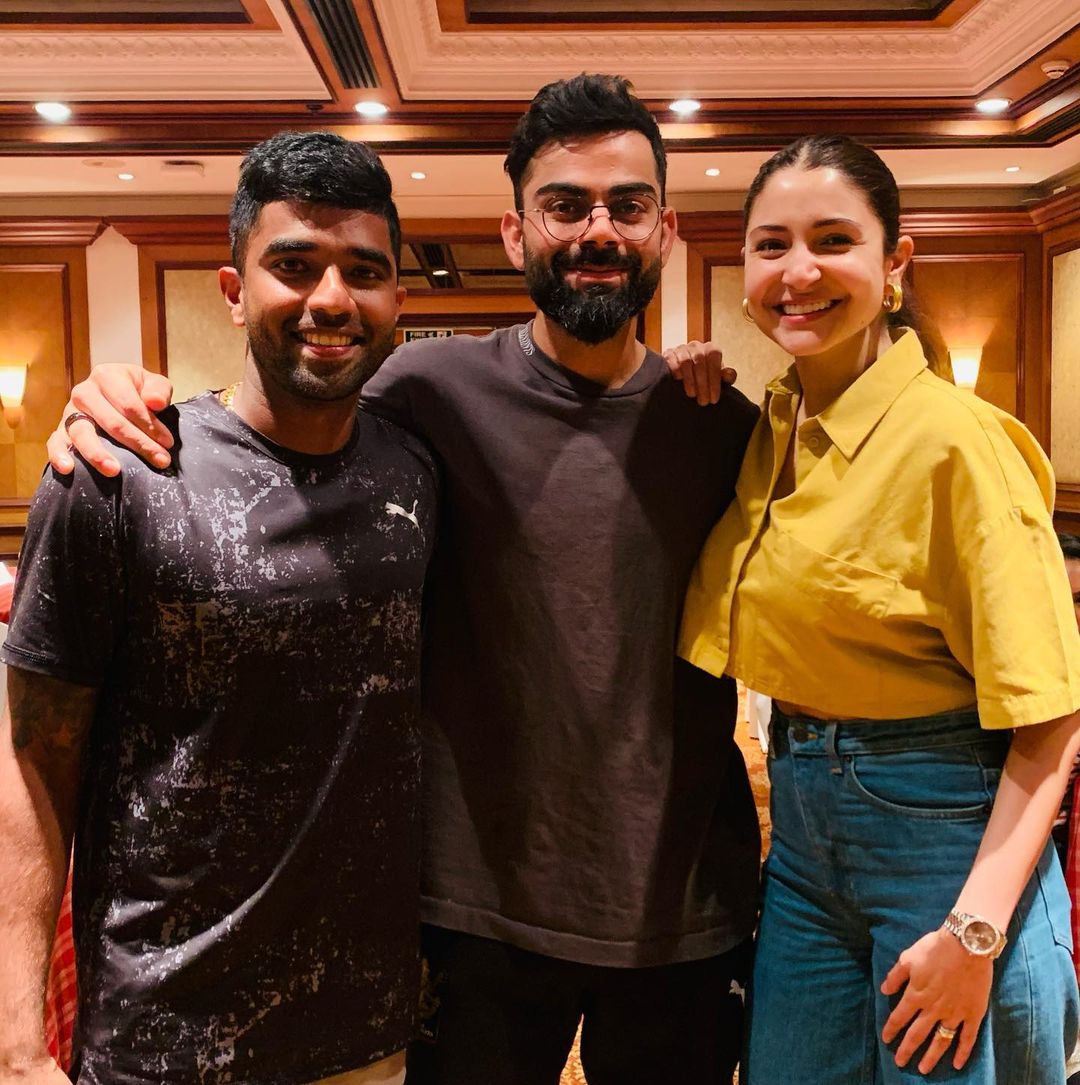 Virat Kohli, Anushka Sharma and Sachin Baby