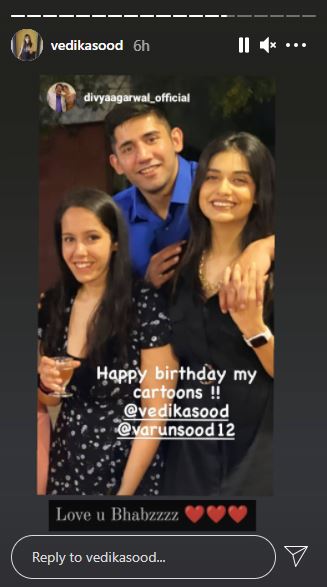 Varun Sood sister Vedika Sood and girlfriend Divya Agarwal