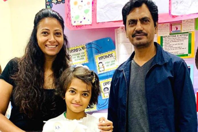 Nawazuddin Siddiqui with wife Aaliya Siddiqui and daughter Shora Siddiqui