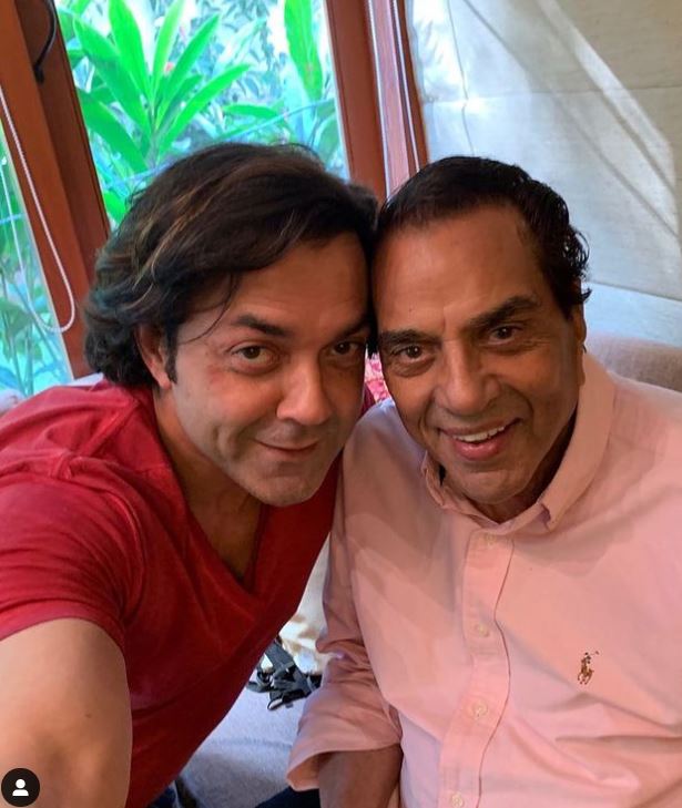 Bobby Deol with Dharmendra
