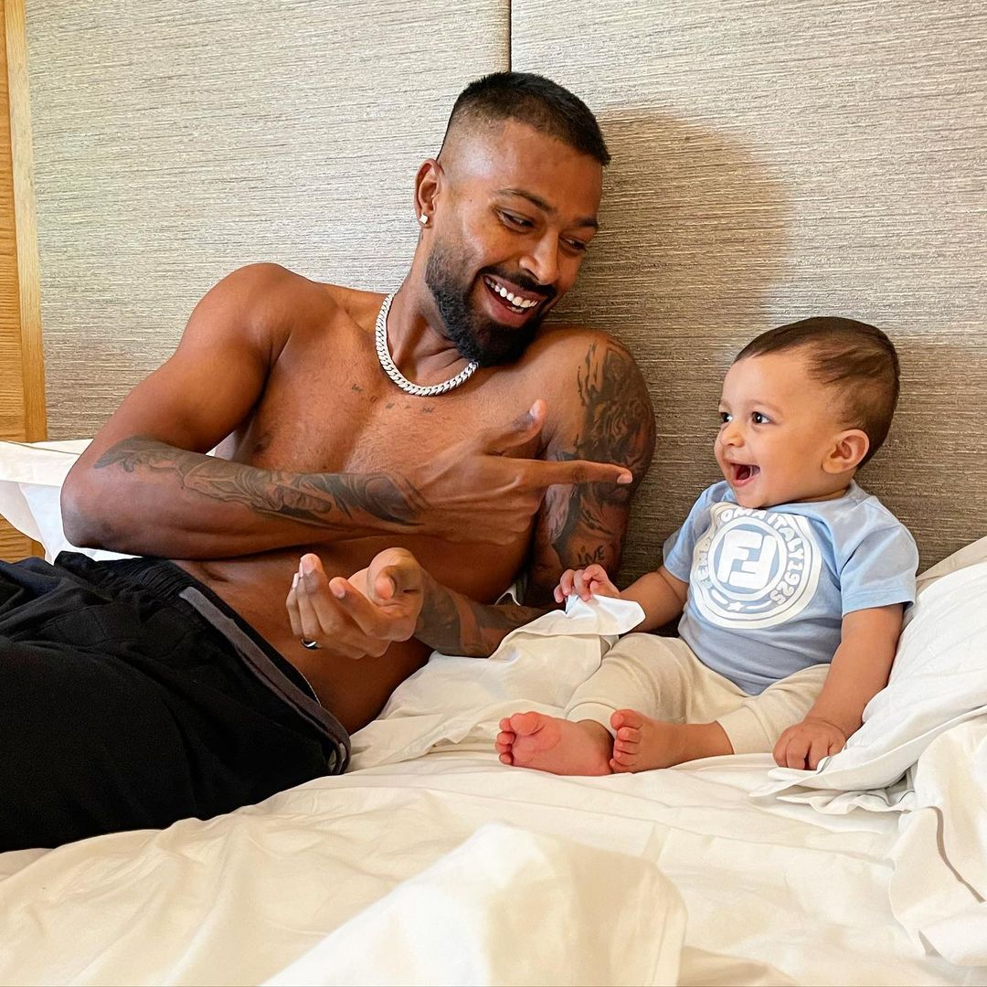 Hardik Pandya with Agastya