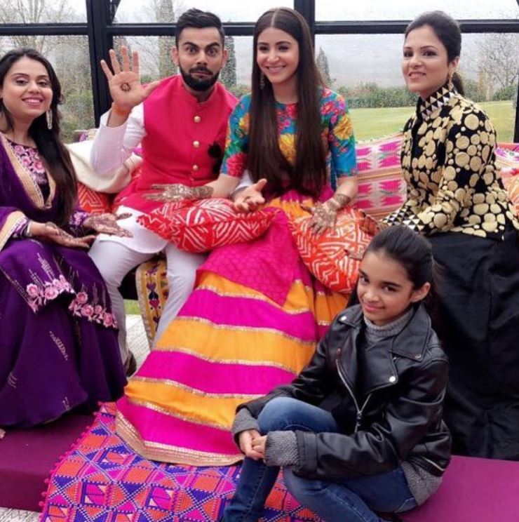 Bhawna Kohli Dhingra, Anushka Sharma and Virat Kohli