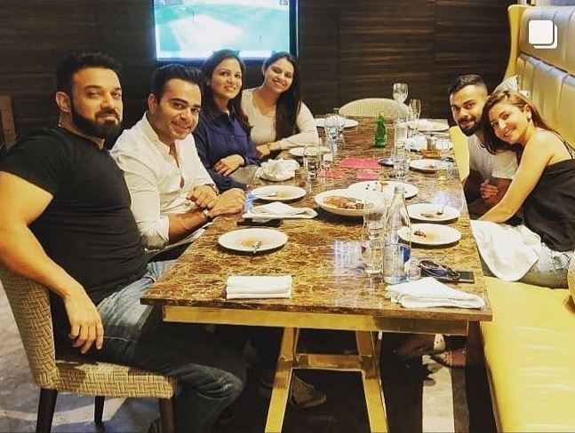 Bhawna Kohli Dhingra, Anushka Sharma and Virat Kohli