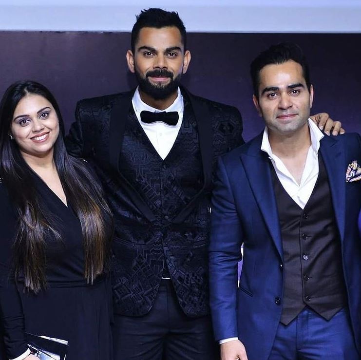 Virat Kohli, Vikas Kohli and Bhawna Kohli Dhingra