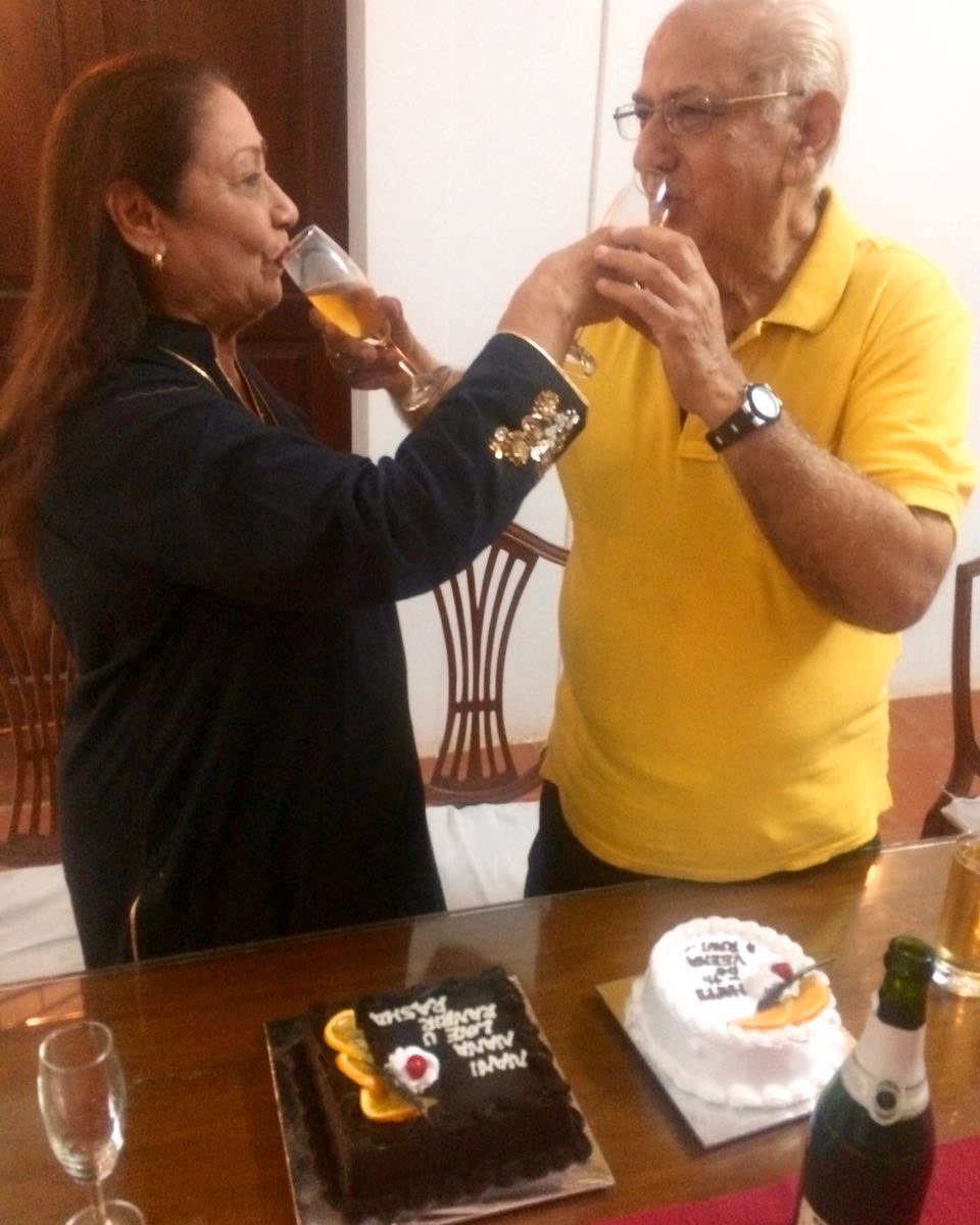 Raveena Tandon's parents