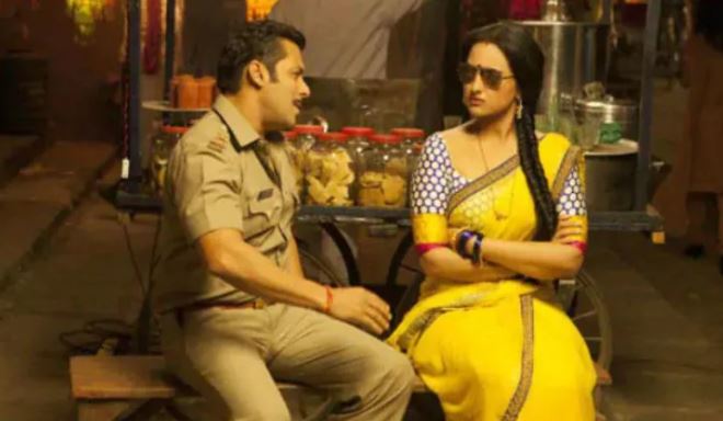 Sonakshi Sinha with Salman Khan in Dabangg