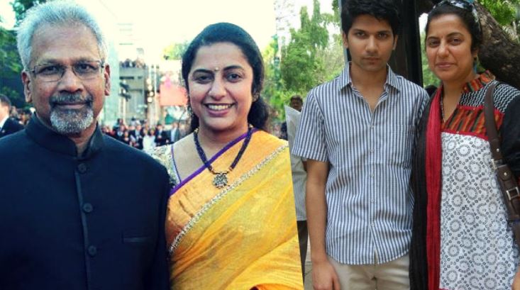 Mani Ratnam with wife Suhasini Hasan and son Nandan 