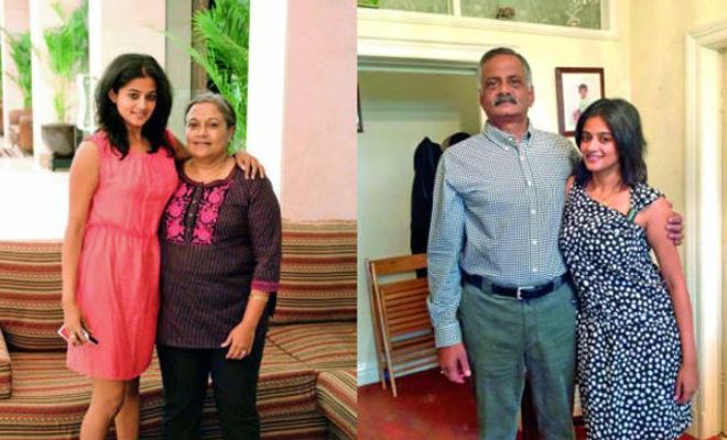 Actress Priyamani with parents
