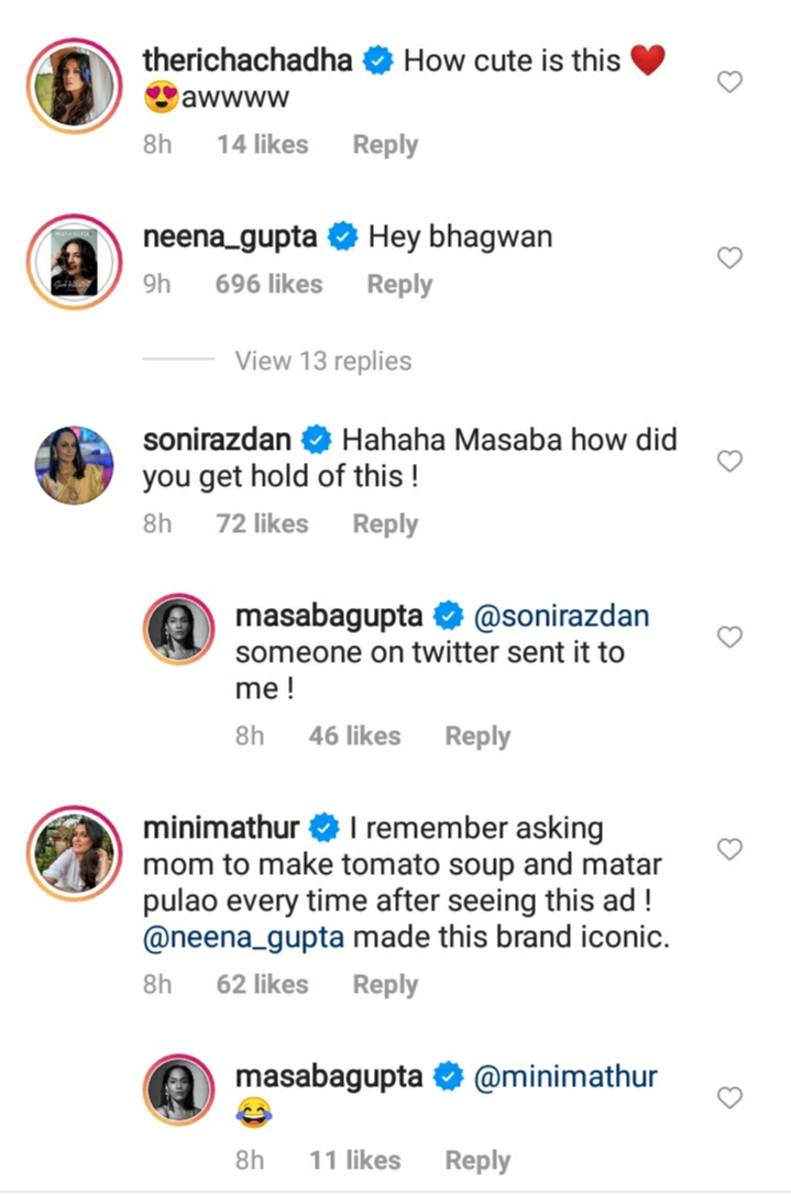 Comments on her post