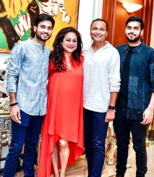 Tina Ambani, Anil Ambani, Jai Anmol Ambani and Jai Anshul Ambani