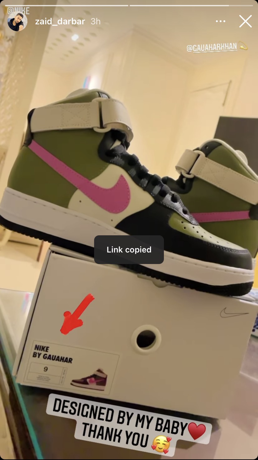 Gauahar Khan Gifted Shoes To Zaid