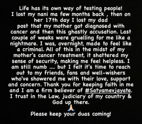 Pearl V Puri Statement on rape case