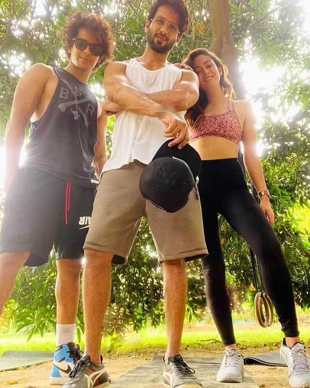 Mira Rajput Kapoor, Shahid Kapoor and Ishaan Khatter