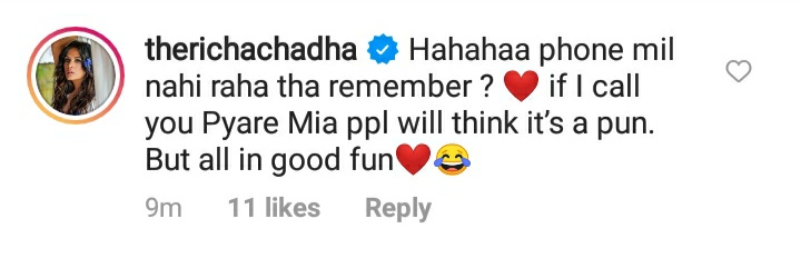 Richa's reply